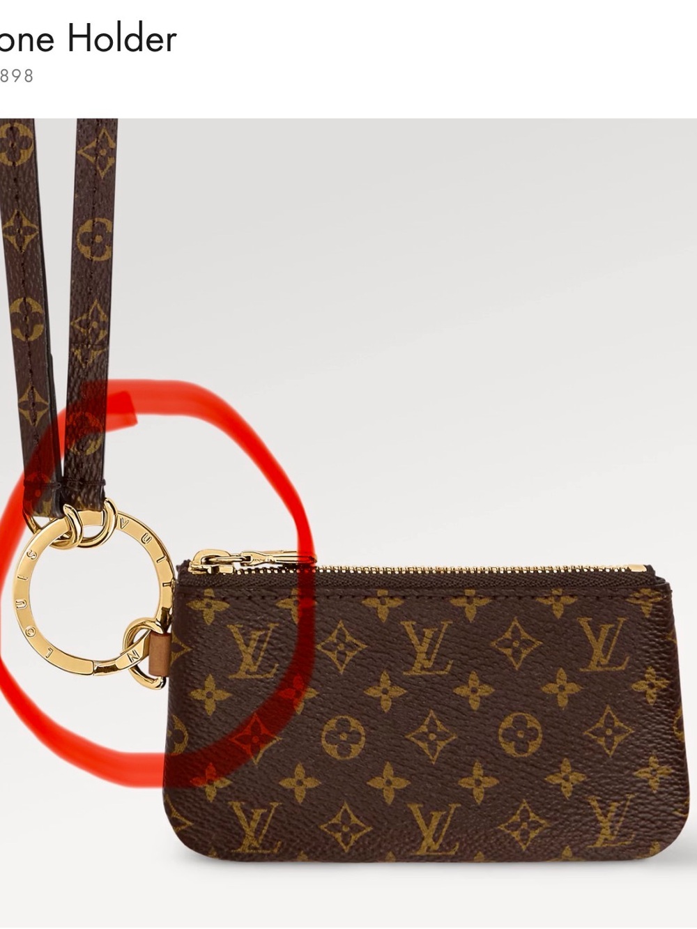 Louis Vuitton Circle metallic charm- phone holder